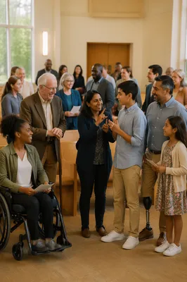 Inclusive Church Service with Diverse Abilities