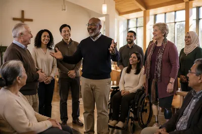 Inclusive Chapel Gathering With Diverse Worshippers