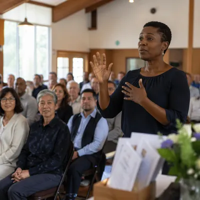 Sign Language Interpreter in Community Hall