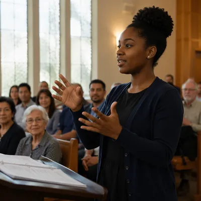 Sign Language Interpreter in Church Service
