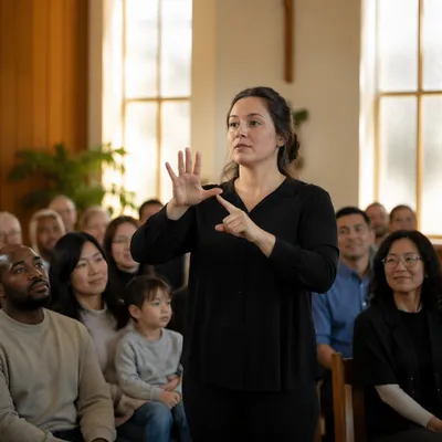 Sign Language Interpreter in Bright Chapel