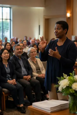 Sign Language Interpreter in Community Hall
