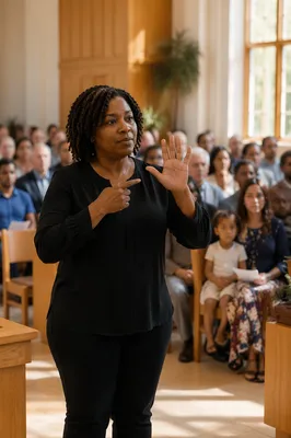 Sign Language Interpreter in Bright Service Hall