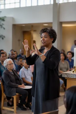 Sign Language Interpreter in Modern Worship Hall