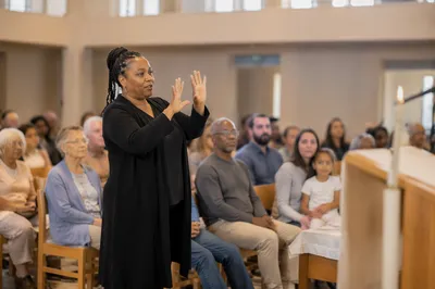 Sign Language Interpreter in Community Hall