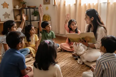 Indian Children Listening to Story Time