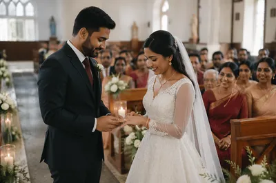 Indian Christian Wedding Ring Exchange Ceremony