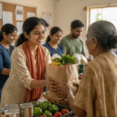 Young Woman Volunteering at Community Kitchen