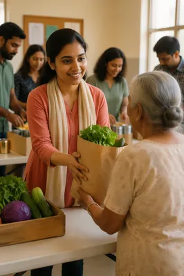 Young Woman Volunteering at Community Kitchen