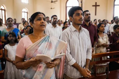 Indian Church Congregation Singing Together