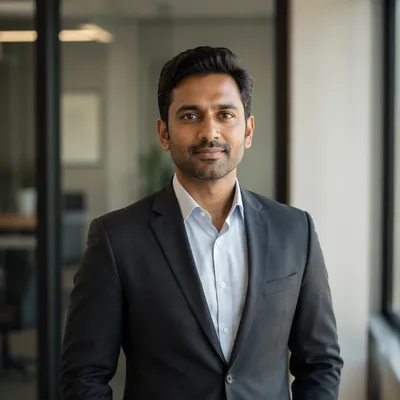 Confident Indian Professional in Modern Office