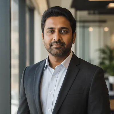 Confident Indian Man in Modern Office