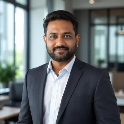 Confident Indian Professional in Modern Office