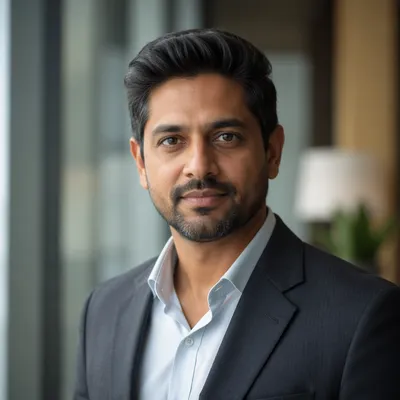Confident Indian Professional in Modern Office