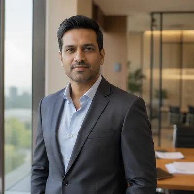 Dignified Indian Professional in Modern Office