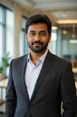 Confident Indian Professional in Modern Office