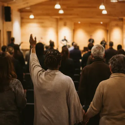 Diverse Congregation in Warm Community Hall