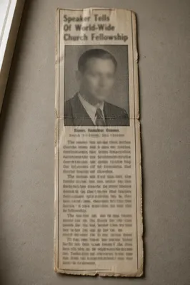 Vintage Newspaper on International Church Fellowship