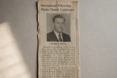 Vintage Newspaper on International Church Fellowship