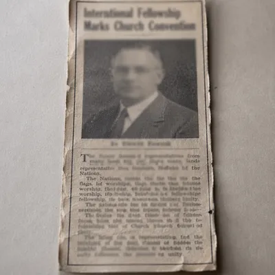 Vintage Newspaper on International Church Fellowship