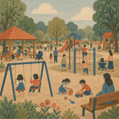 Children Playing Together on School Playground