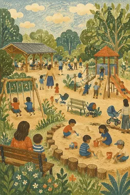Children Playing on a Cheerful School Playground