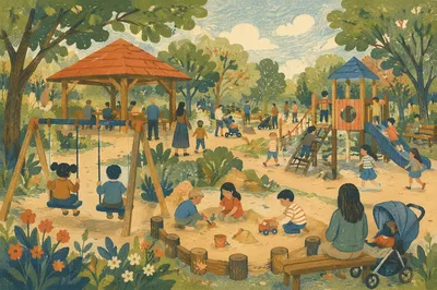 Children Playing Together on School Playground