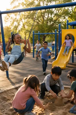Children Playing on School Playground