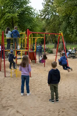 Children Playing on School Playground Together