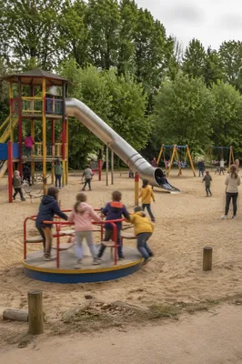 Children Playing Together on School Playground