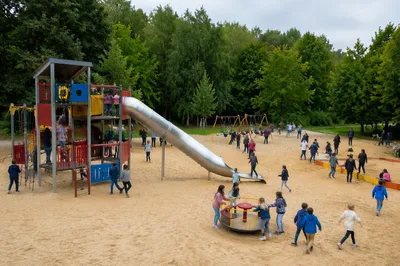 Children Playing Together on School Playground