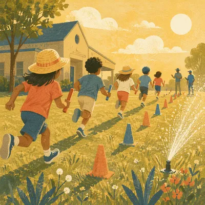 Kids Vacation Bible School Relay Race