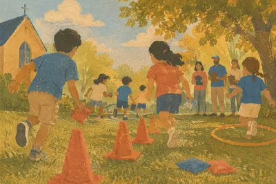 Kids Vacation Bible School Outdoor Game Day