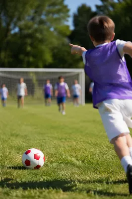 Kids Summer Camp Soccer Game Fun
