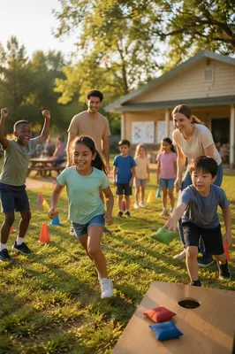 Children Playing Team Games Outdoors