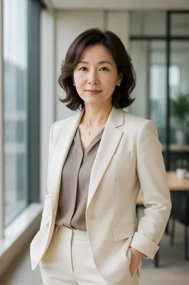 Confident Korean Businesswoman in Bright Office