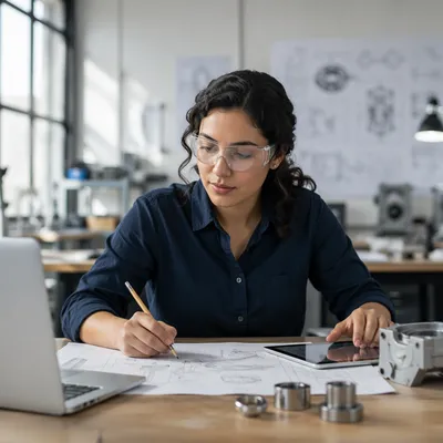 Focused Engineer at Modern Design Desk