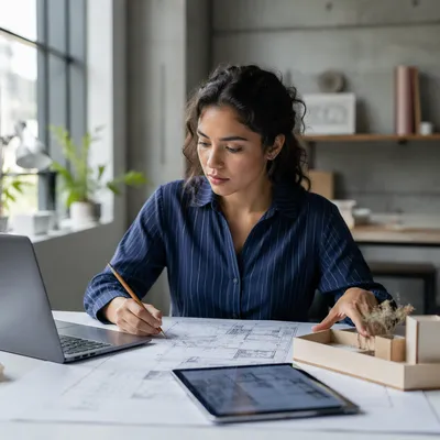 Focused Engineer at Modern Studio Desk