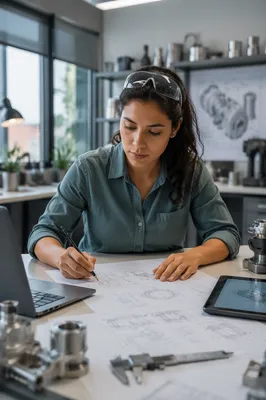 Focused Engineer at Industrial Design Workstation