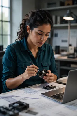 Focused Engineer at Industrial Design Desk