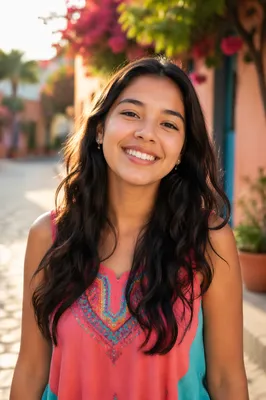 Happy Latina Teen Portrait Outdoors