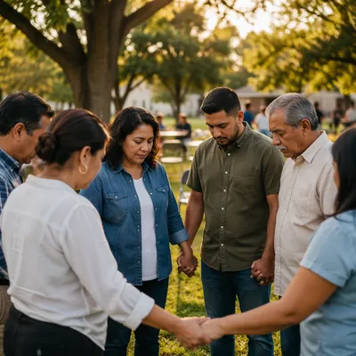 Latino Prayer Circle in Park