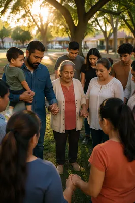 Latino Prayer Circle in Park
