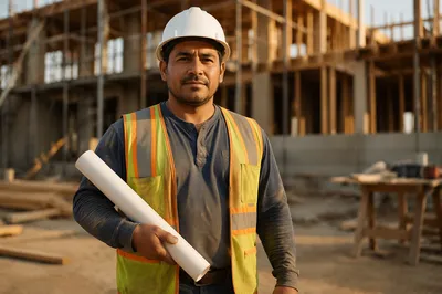 Latino Construction Worker at Building Site