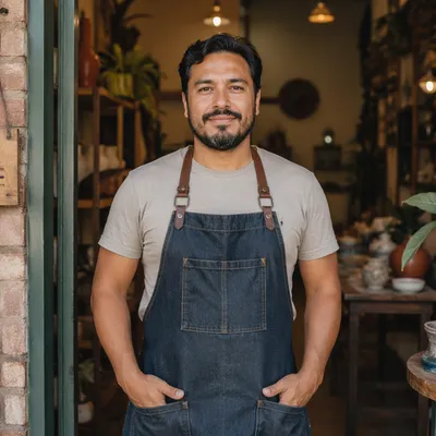 Proud Latino Workshop Owner Portrait