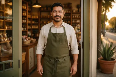 Proud Latino Shop Owner Portrait