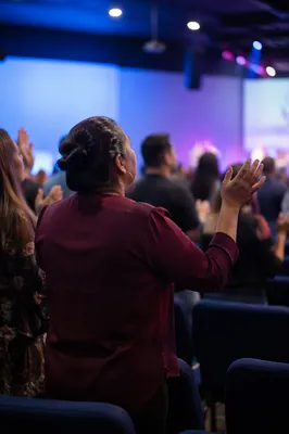Hands Raised in Worship Service
