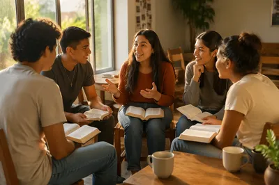 Latino Youth Group in Lively Discussion