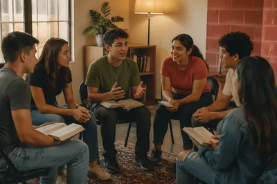 Latino Youth Group in Cozy Discussion
