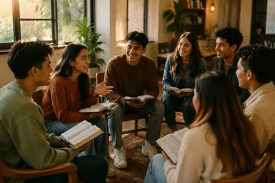 Latino Youth Group in Warm Discussion